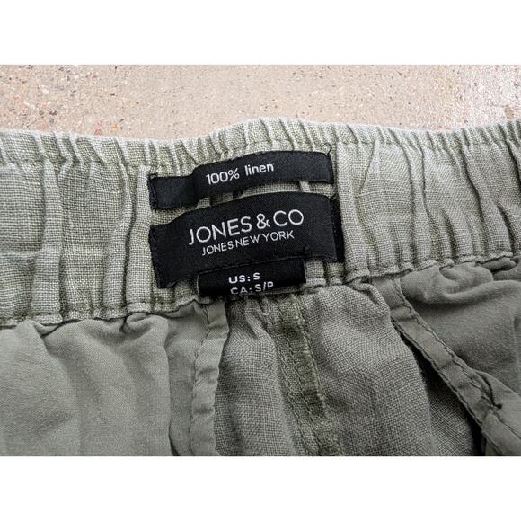100% Linen Blend Drawstring Shorts-Size Small- Sage Green Jones & Co New York - Picture 3 of 3